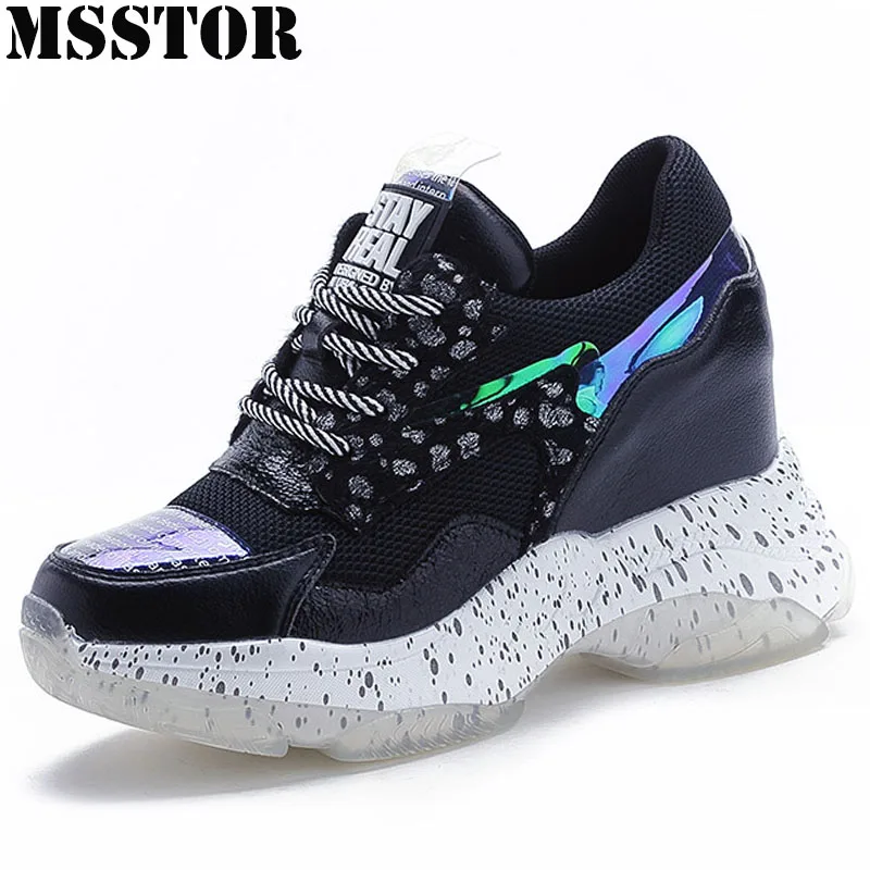 

MSSTOR Spring2019 Women's Running Shoes Height Increasing Sport Shoes For Women Casual Fashion Ladies Sneakers Woman Brand