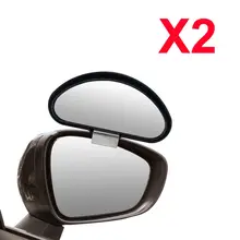 2X Side Car Blind Spot Espelho Retrovisor Grande Angular Condução Revertendo Ajustável