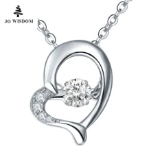 JO WISDOM Heart Shape Necklace Pendant for Women 925 Sterling Silver Silver Pendant with Silver Chain