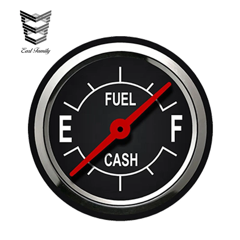 

EARLFAMILY 13cm x 13cm Car Styling Phantom Series Hot Rod Chrome Fuel Gauge Decal Car Sticker Bumper Door Waterproof Accessories