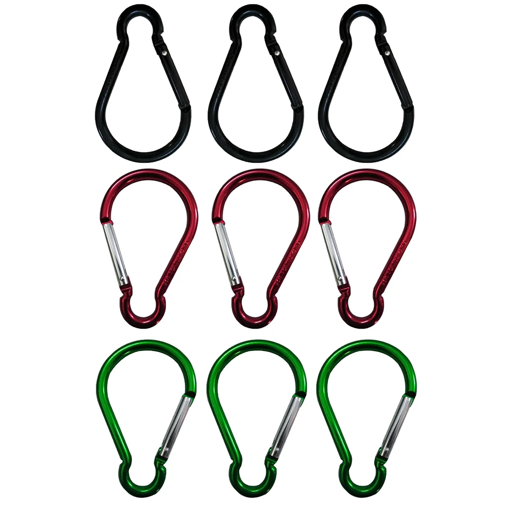 Perfeclan 9x Aluminum Keychain Clip Spring Snap Hook Dog Leash Strap Buckle Outdoors Outdoor Tools Aluminum Keychain Carabiner