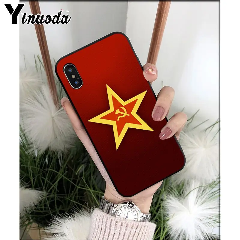 Yinuoda флаг СССР, силиконовый мягкий чехол для телефона из ТПУ для Apple iPhone 8 7 6 6S Plus X XS MAX 5 5S SE XR