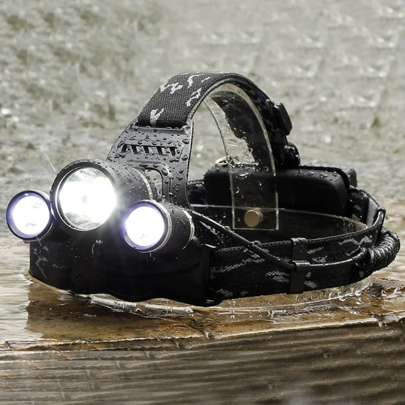 

8000LM Zoomable 3 LED Rechargeable 18650 Headlamp Head Light Torch EU Plug US Plug