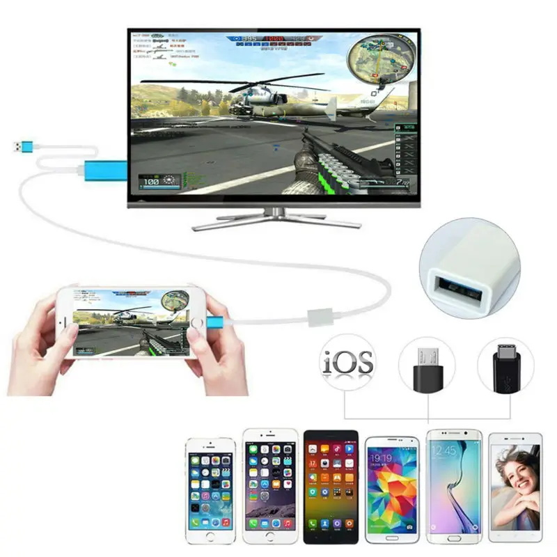 Currency HDMI Cable 2m AV HDTV TV Adapter USB Cable Connector TV