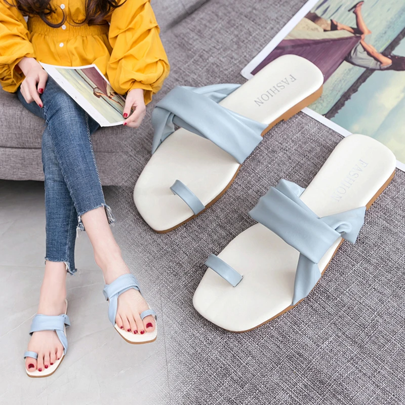 

Summer Cross Hollow Sandals Women Fashion Open Toe Sandals Flat Beach Shoes Clip Toe Shoes Slippers Women 2019 Flip Flops Women