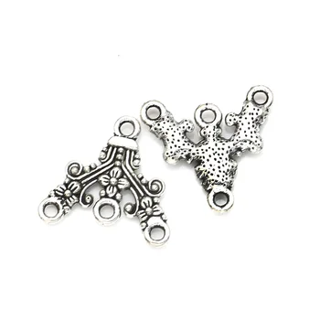 

Antique Silver Plated 1-3 Connector for Jewelry Making Bracelets Necklace Jewelry Accessories DIY 17x18mm