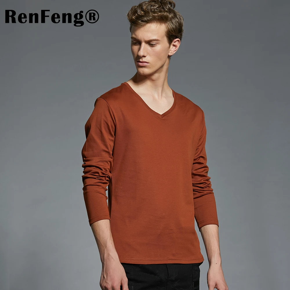 Fashion City Style Cool t-shirts For Men Underwear Long Sleeves Basic Top Blank Bottoming Shirt Undershirt 100% Cotton T-shirt (9)