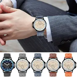 Ретро дизайн кожаный ремешок часы для мужчин лучший бренд Relogio Masculino 2018 новый для мужчин s спортивные часы Аналоговые кварцевые наручные