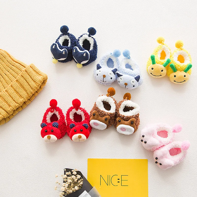 Детские носки с животными коралловые носки для младенцев креативные носки для девочек Нескользящие аксессуары для новорожденных с объемным рисунком, изделие для мальчиков, коллекция года, зима-весна