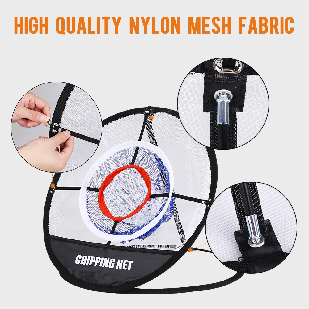 Golf Chipping Practice Net Golf Pop-UP Indoor Outdoor Chipping Pitching Cages Mats Practice Easy Net Golf Training Aids
