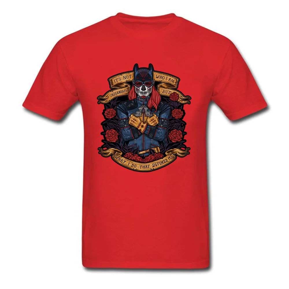 Gift T Shirt Design Short Sleeve Hot Sale O-Neck 100% Cotton Tops Tees Slim Fit Tee-Shirts for Men Summer Wholesale day of the dead heroine 8951 red