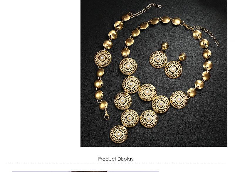 AYAYOO New Arrival Women Jewelry Set 2018 Gold Color Nigerian Wedding African Beads Jewelry Set Womens Fashion Jewellery (2)