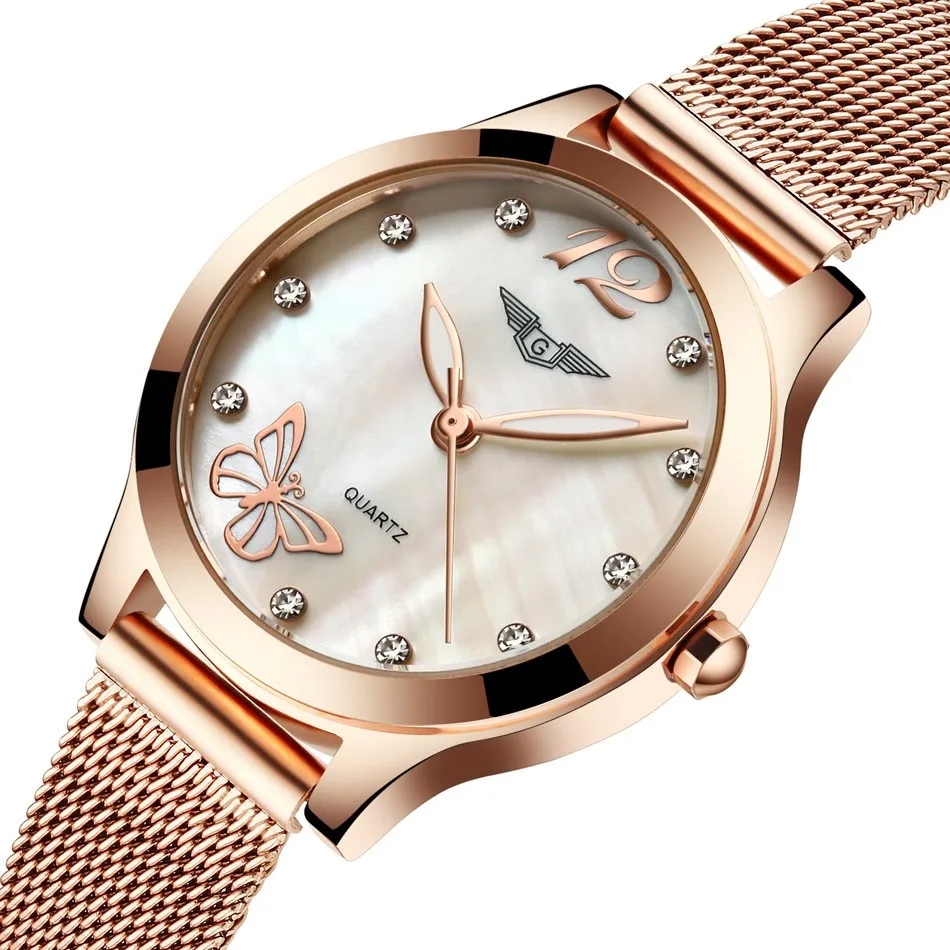GUANQIN Women Watches Fashion Casual Quartz Watch Gold Women Bracelet Watch Stainless Steel Strap relogio feminino famous brand  (13)