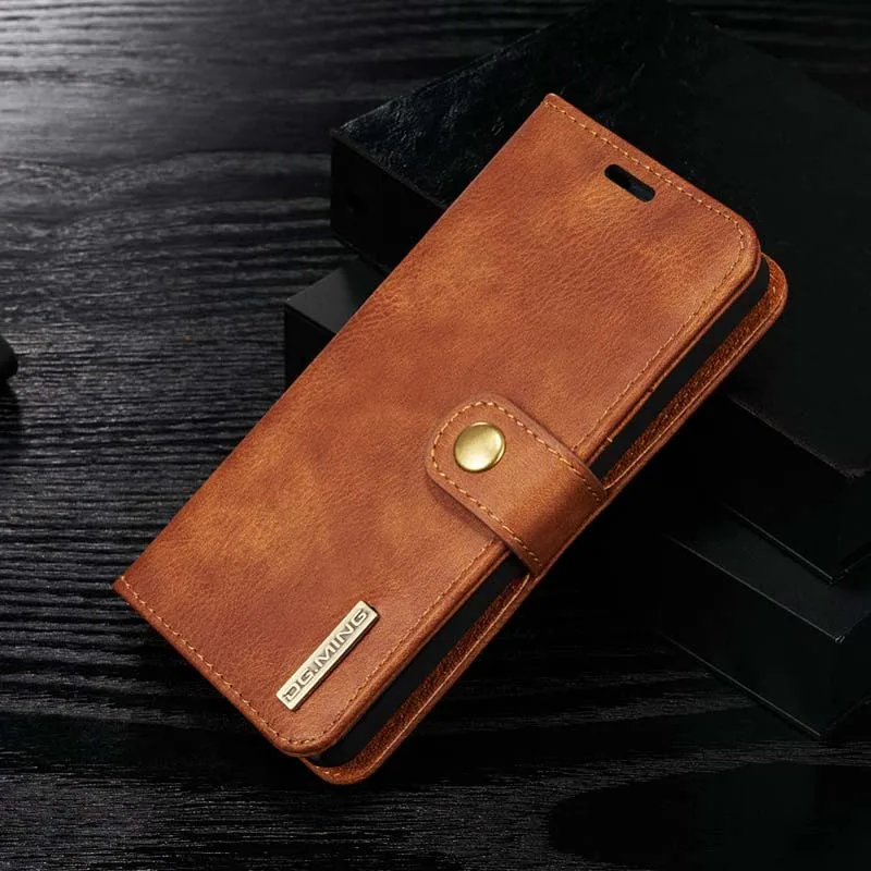 

Luxury Genuine Leather Flip Magnetic Cover For Iphone 6 6s 7 7Plus 12 12Mini 12Pro 12Promax 2 in 1 Detachable Phone Case JS0439