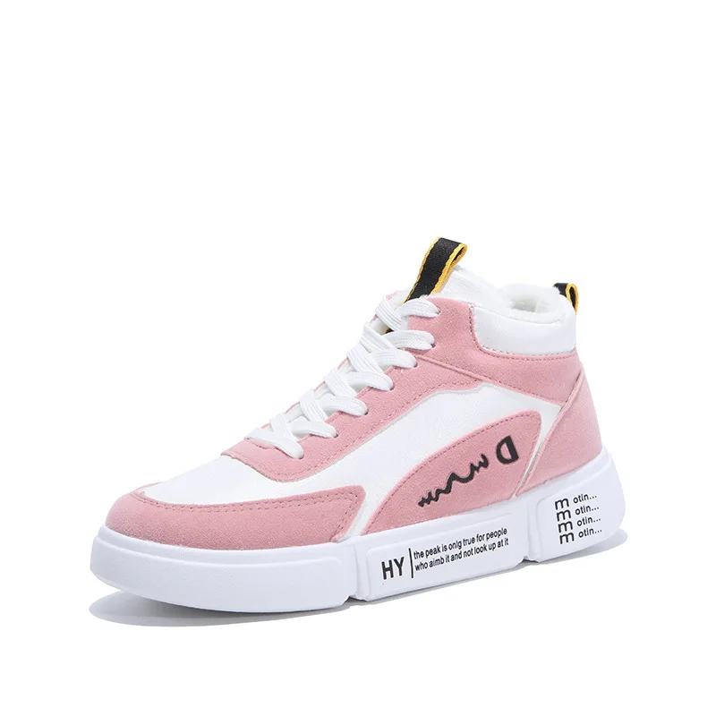 JINBEILEE Women's Winter Plus Velvet Skateboarding Shoes Wild Thick Bottom Plus Cotton Sports Casual Shoes Leisure