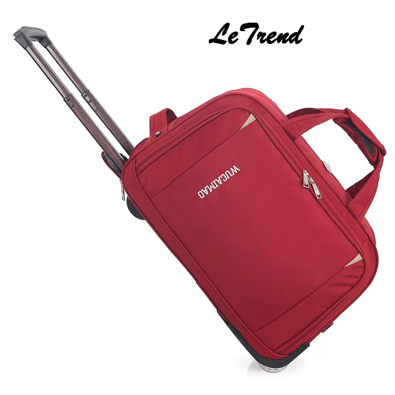 Letrend Rolling багаж Мужская Дорожная сумка женские чемоданы колесная тележка 20 дюймов бизнес переноска пароль багажник - Цвет: wine