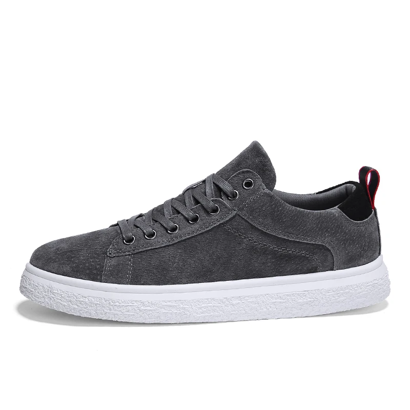 New Arrival Men Cow Suede Casual Shoes Round Toe Lace Up Fashion Style Youth Trend 3color Spring Autumn Leather | Обувь