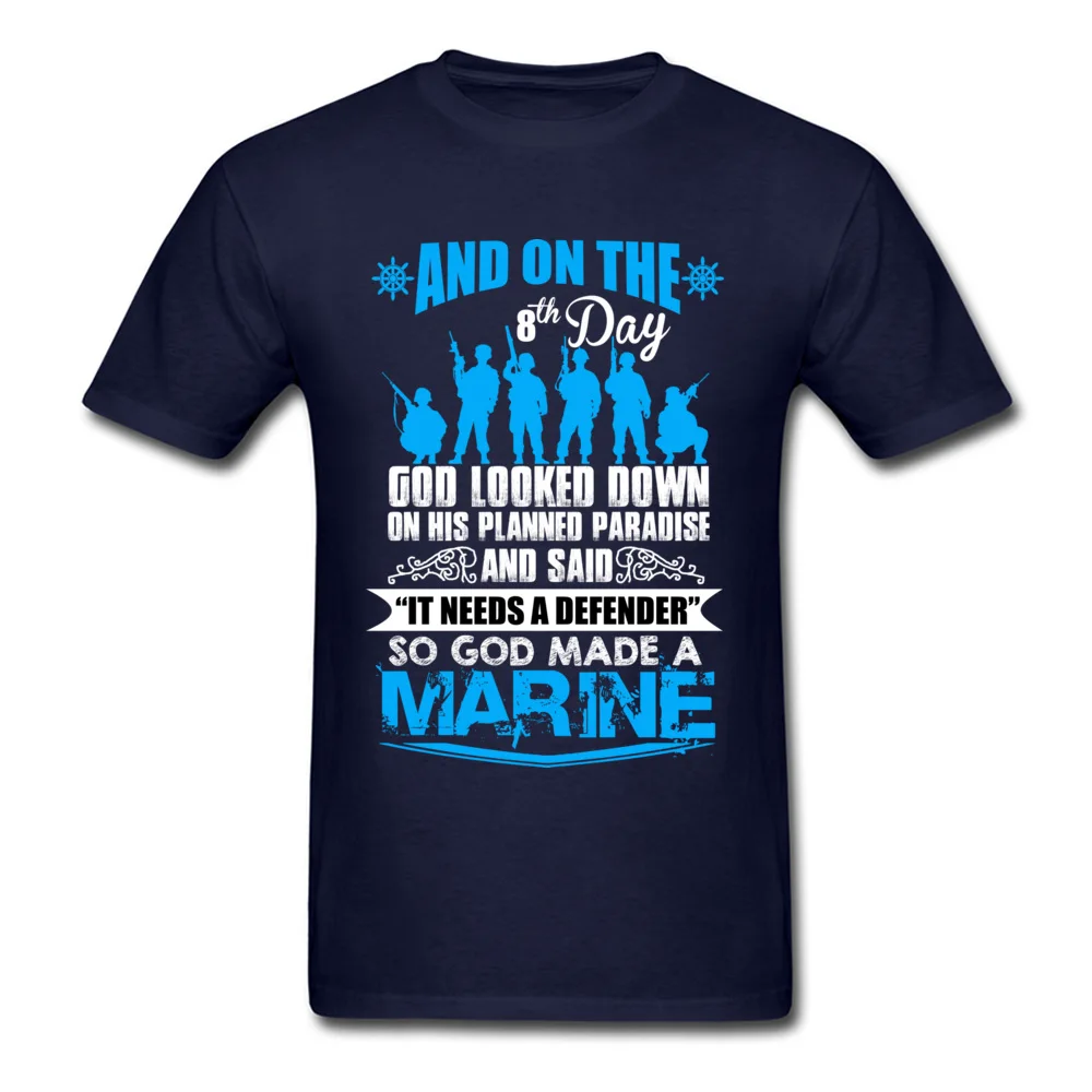 IT NEEDS A DEFENDER Crewneck Tshirts Summer Fall Tops Shirt Short Sleeve Rife Pure Cotton Normal T-shirts Printing Men IT NEEDS A DEFENDER navy