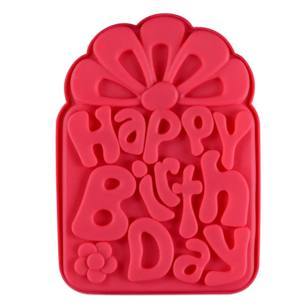 Happy Birthday Flower Pan Nonstick DIY Bakeware Cake Mold Silicone