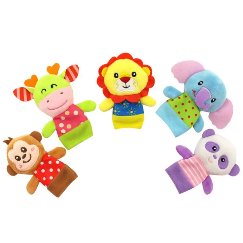 Happy monkey 5 шт./компл. детские плюшевые игрушки мультипликационных животных кукла-напёрсток ребенок семейный досуг куклы палец игрушка
