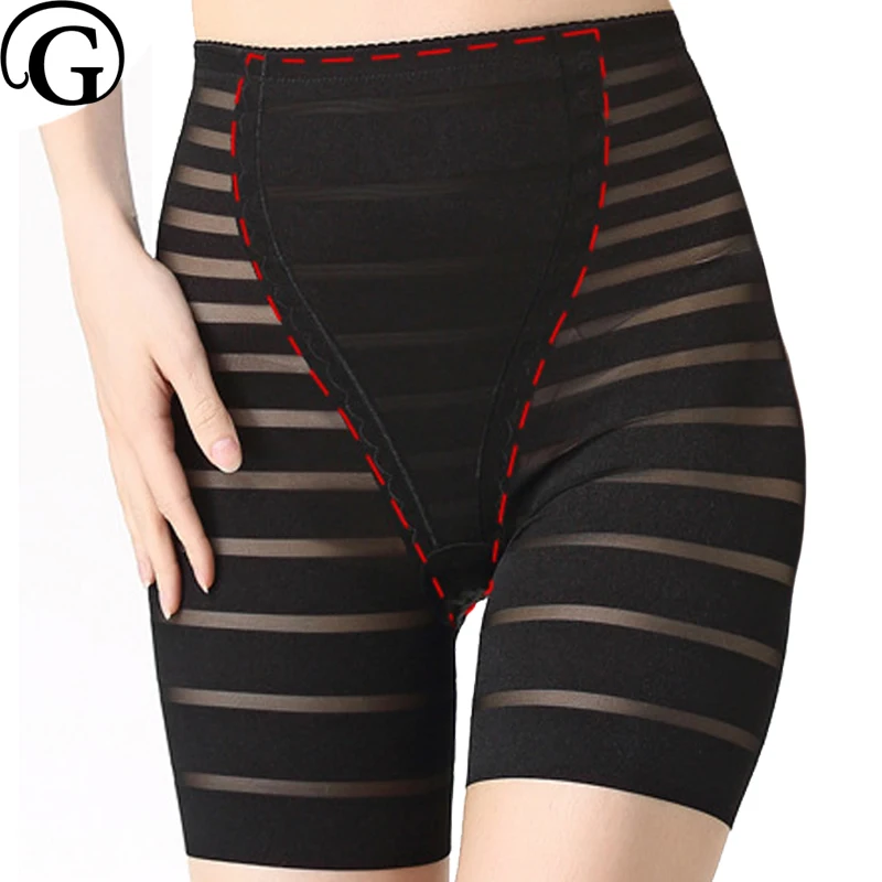 PRAYGER Women breathable Striped Slimming Waist control Panties butt