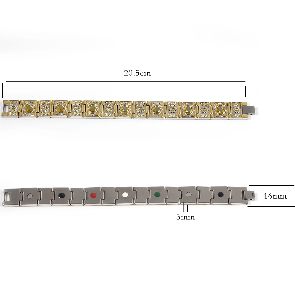 Wollet золотые украшения Титан браслет Цепочки и ожерелья женские мужские германий турмалин инфракрасный Кристалл био магнитной энергии здоровья