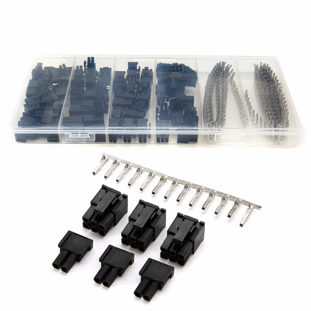 

400pcs Female Terminal Crimp Pin Plug + 50pcs 5557 8P ATX EPS PCI-E Connectors with Plastic Box