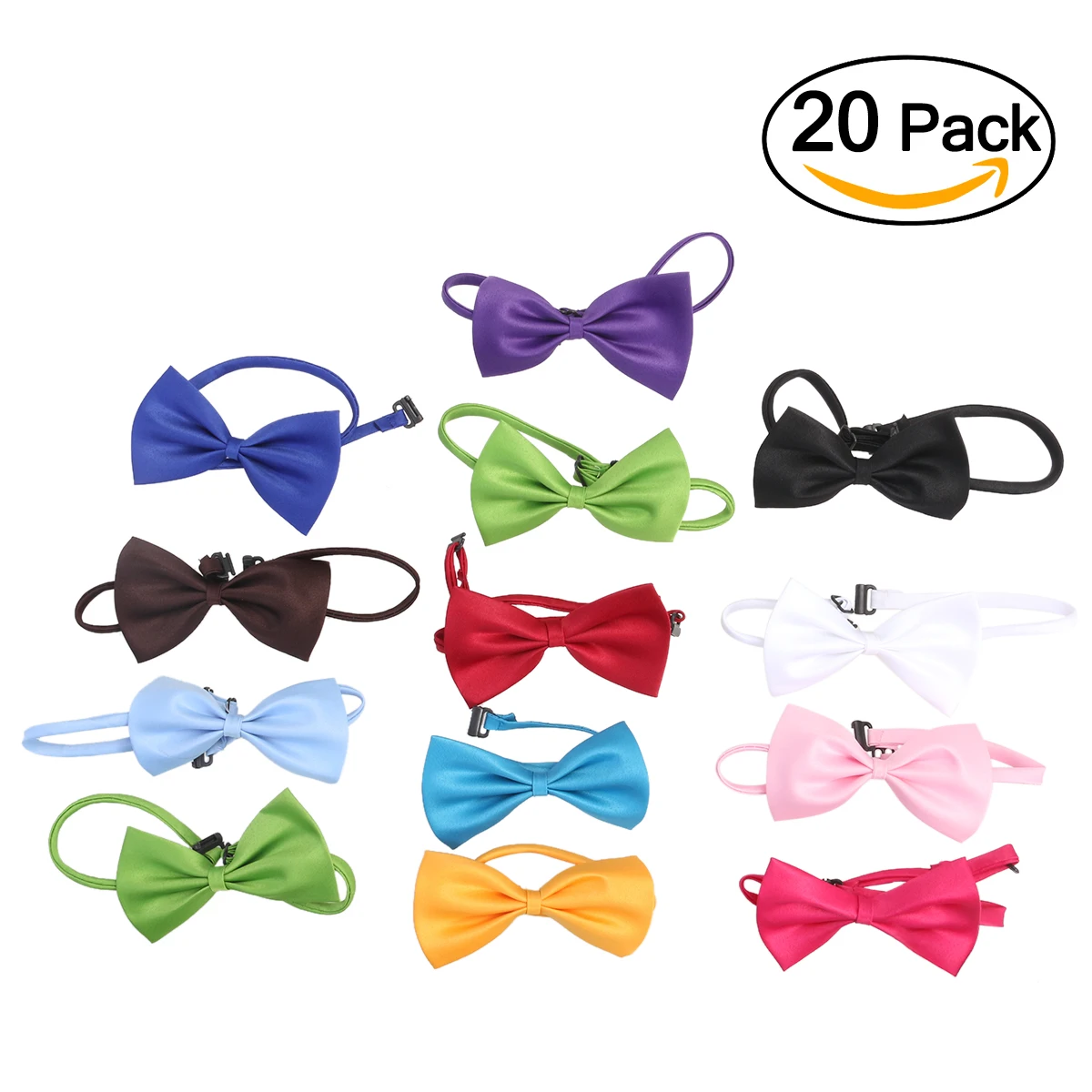 

20pcs Men Adjustable Bow Ties Wedding Party Essentials Random Color