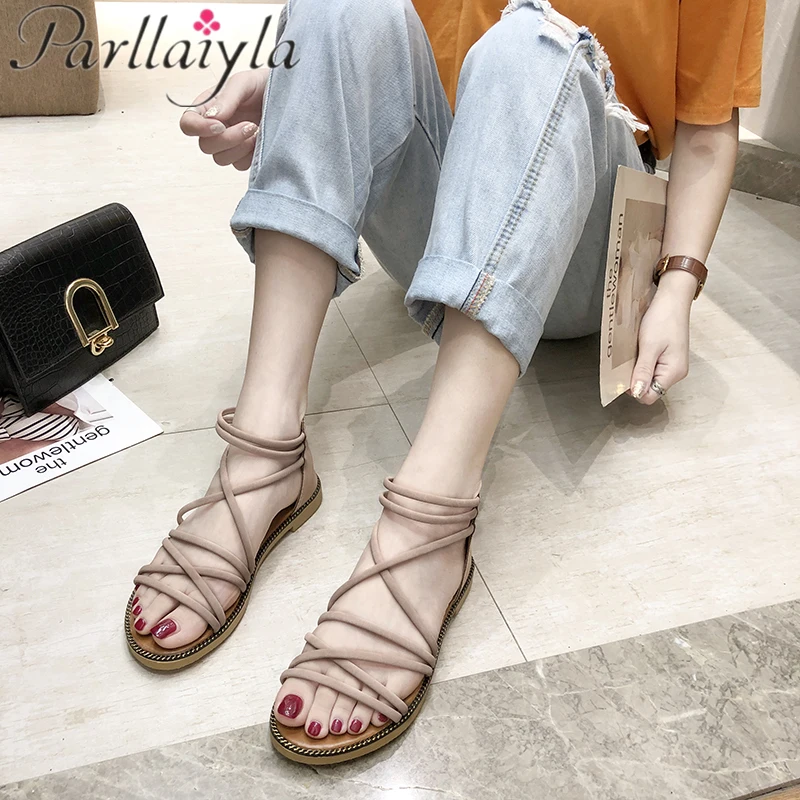 

Women's Flat Sandals 2019 Espadrilles Sandalia Feminina Ladies Shoes Fashion Summer Woman Beach Sandal Casual Shoes heel 2cm