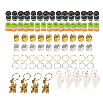 

80Pcs Adjustable Dreadlocks Hair Braid Beads Rings Cuffs Wig Accessories Hair Decoration Rings