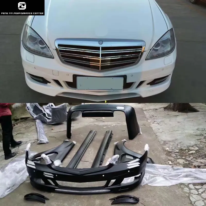 

W221 S600 S350 Car body kit FRP Unpainted front Rear bumper Side skirts fenders for Mercedes Benz W221 lorinser BODY KIT 11-13