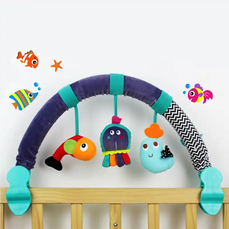 Baby Rattle Toys Ocean Fish Musical Crib Mobile Bed Bell For 0 12
