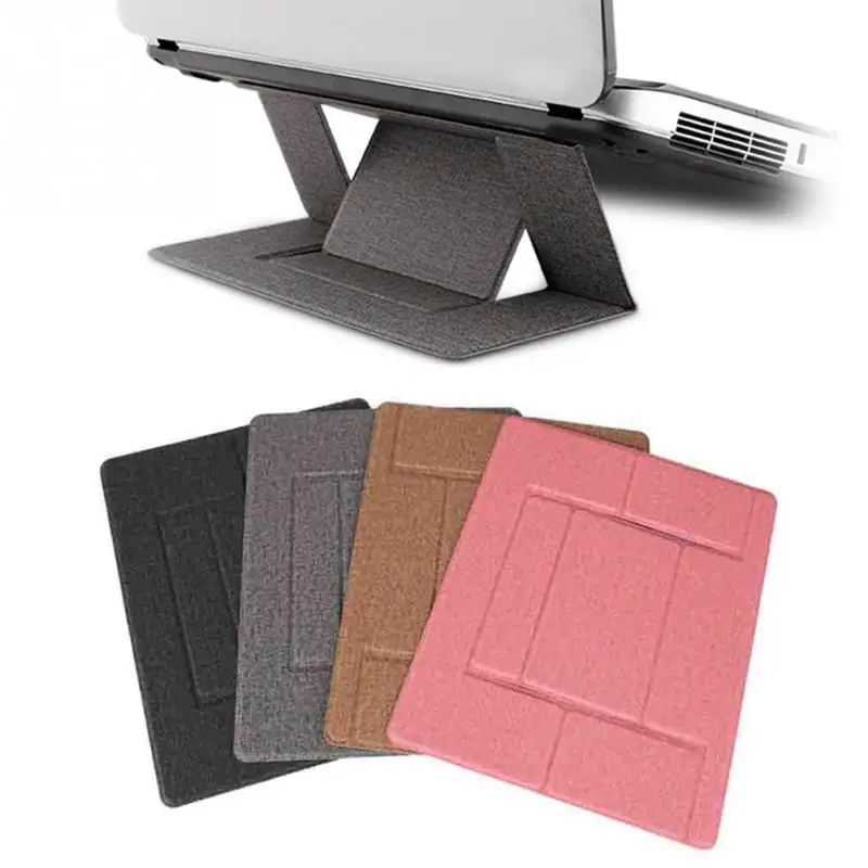 

Foldable Laptop Stand Ultra Thin Computer Tablet Holder Ergonomic Desktop Shelf Durable Portable PU Invisible Bracket Support #2