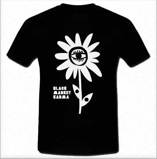 Черная футболка karma Tour psychedelic rock band черная размеры S M L XL 2XL100% хлопок повседневная