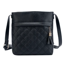 2017 Fashion Small Tassel Bag Women Messenger Bags Lattice Ladies Crossbody Bag Soft PU Leather Mini Handbag Bolsa Feminina