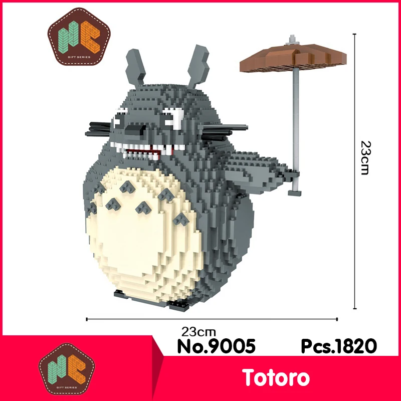 

HC9005 1820Pcs Totoro Cartoon Movie Series Without Original Box Building Blocks Diamond Bricks Toys Compatible With LOZ