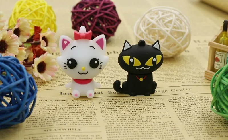 Классический флеш накопитель Catoon Cat USB 16 ГБ милая Флешка 4 8 32 64 Usb 2 0 карта подарок