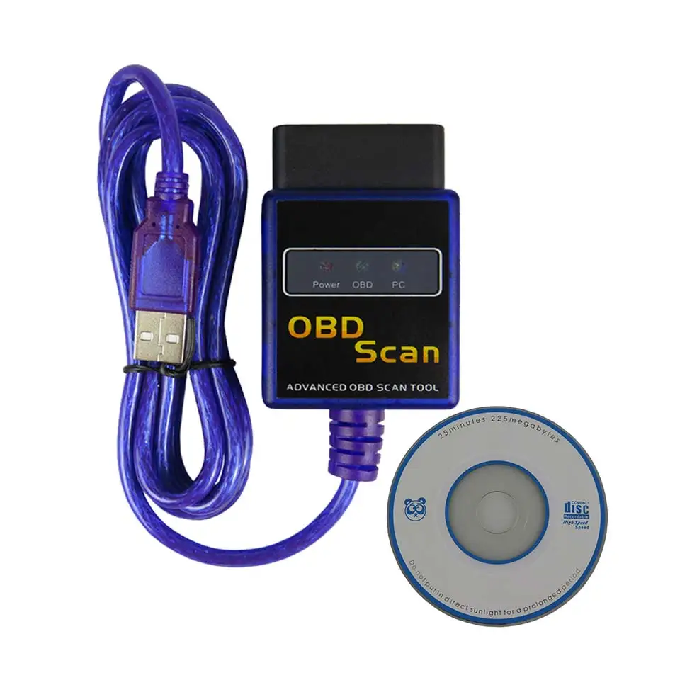 Лучший OBDII сканер ELM327 USB V1.5 OBD2 ELM 327 V 1,5 OBD 2 ii автомобильный диагностический сканер для всех OBD-II протокол диагностический инструмент