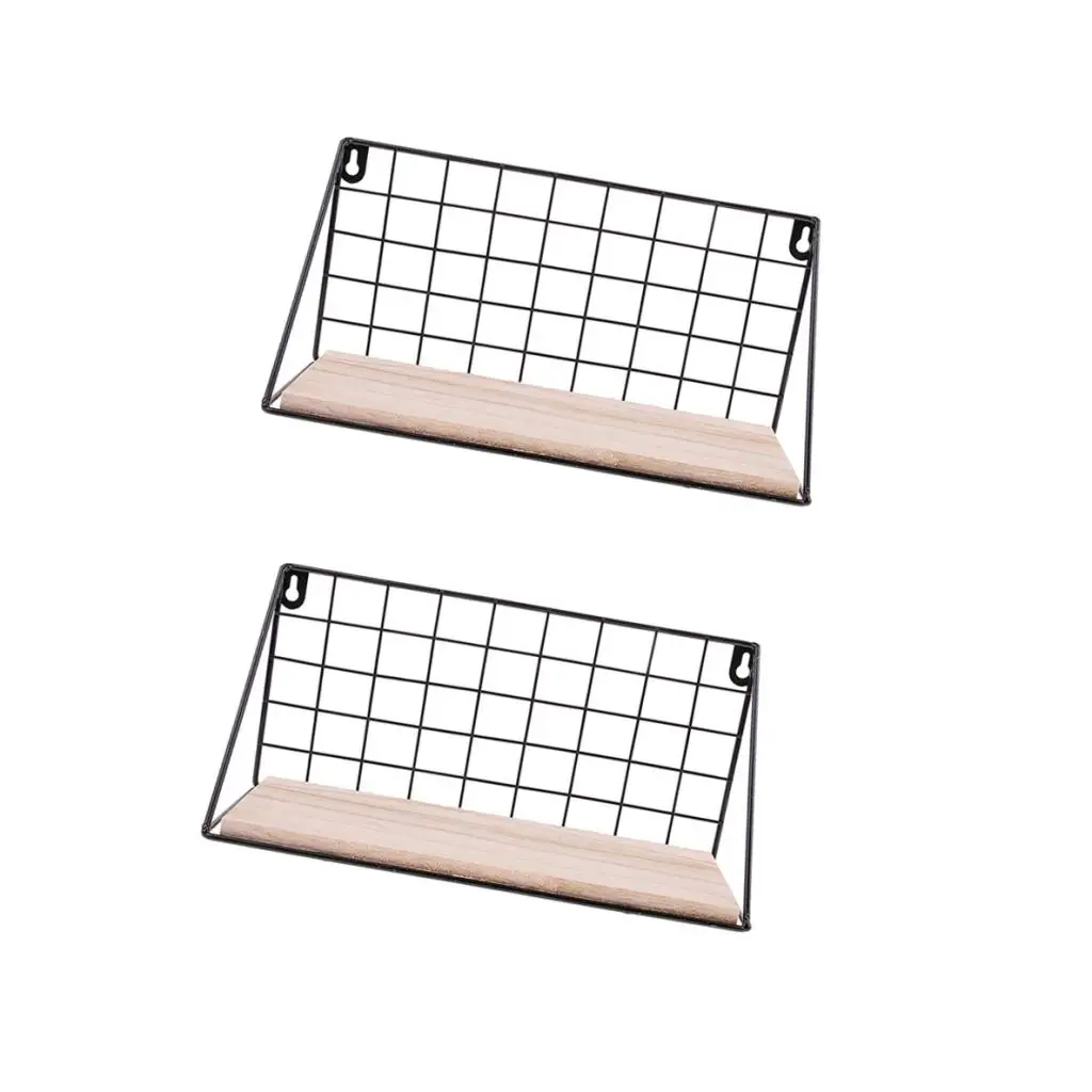 2pcs 30x11.5x14.5cm Wall Metal Wire Rack Holder Wall Hanging Shelf Kitchen Organizer Durable and functional Racks 30x11.5x14.5cm