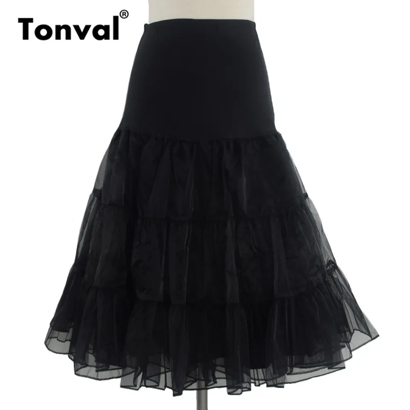 

Tonval Retro Crinoline Tutu Skirt Pettiskirt for 1950S Vintage Rockabilly Women Voile Underskirt Skirts Wedding Bridal Petticoat