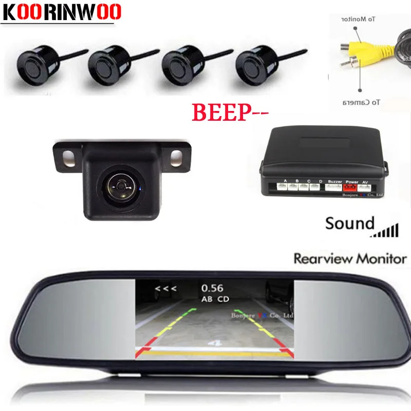 Koorinwoo automóviles aparcamiento coche Parktronic Sensor 4 alarma Radars coche Monitor coche Cámara inversa asistencia de estacionamiento Jalousie Koorinwoo automóviles aparcamiento coche Parktronic Sensor 4 alarma Radars coche Monitor coche Cámara inversa asistencia de estacionamiento Jalousie