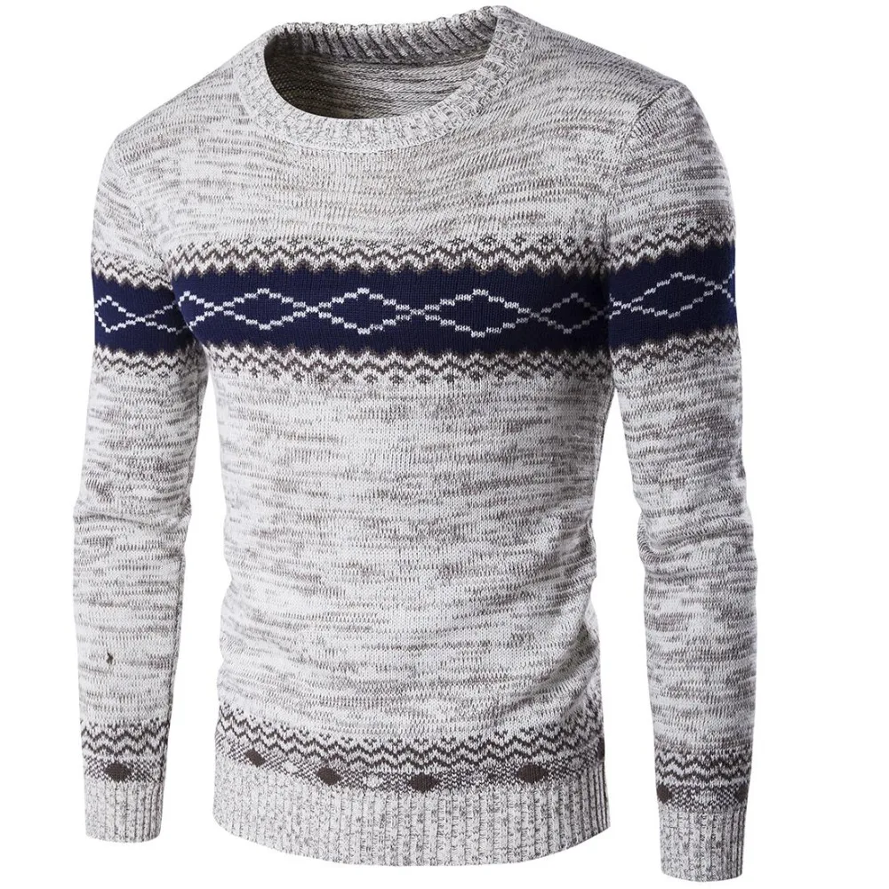 New men's brand sweater jumper tri color stitching Spell fitting high ...