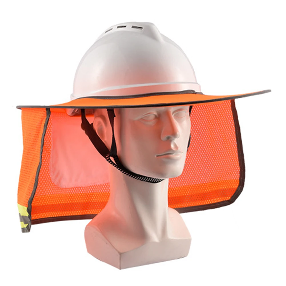 

Hard Hat Outdoor UV Protection Building Site Glare-proof Sunshade Polyester Sun Visor Curtain Neck Protection Full Brim