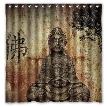 

Buddha Shower Curtain Bath Curtains Waterproof Mildew Resistant Polyester Bathroom Curtain With Hooks 180*180cm