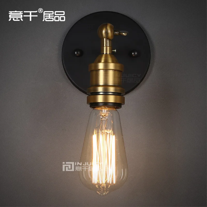

Nordic Vintage Retro Industrial Edison Wall Mirror Lamp Wall light Copper Color Holder E27 LED Cafe Bar Restaurant Hall Bedside