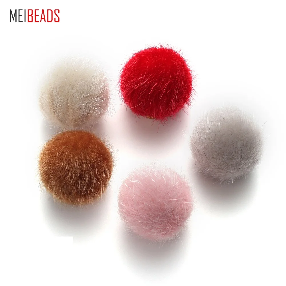 MEIBEADS винтажный круглый фланелевый шарик для волос серьги Шарм браслета и