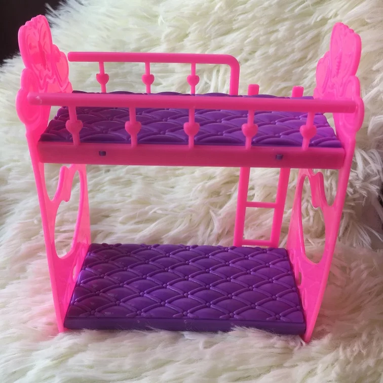 Pink Plastic Double Bed Frame For Kelly Barbie Doll ...