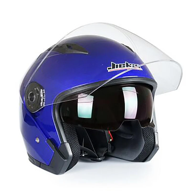 

Jiekai 512 Half Face motorcycle Helmet with dual lenses Capacete Para Motocicleta Cascos Moto Vintage scooter helmets