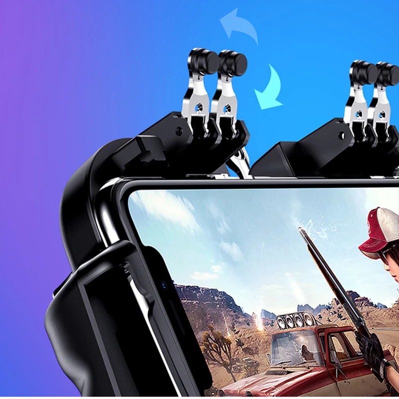 Six-fingers PUBG Mobile Dzhostik Controller With Cooler Cooling Fan For iOS Android Samsung Galaxy