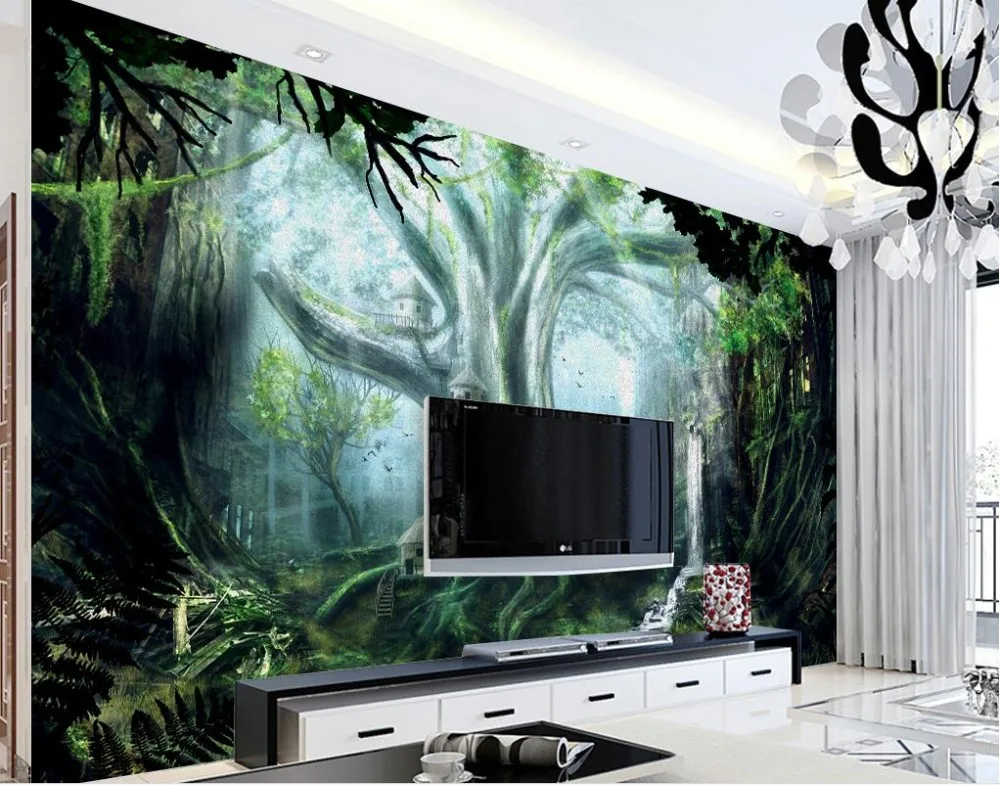 Aliexpress.com : Buy 5D Mural Wallpaper Green forest  